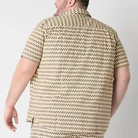 Shaquille O'Neal XLG™ Mens Short Sleeve Classic Fit Big and Tall Button-Down Shirt