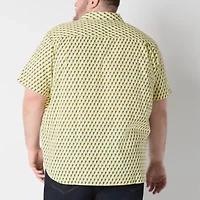 Shaquille O'Neal XLG Mens Short Sleeve Classic Fit Big and Tall Button-Down Shirt