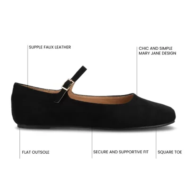 Journee Collection Carrie-Wd Womens Square Mary Jane Shoes Wide Width