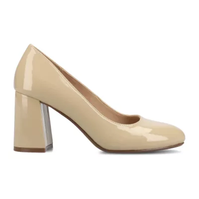 Journee Collection Seraphina Womens Round Block Heel Pumps