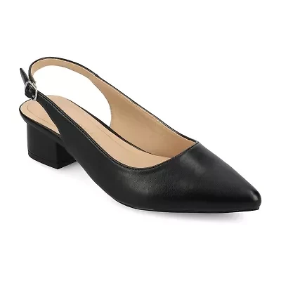 Journee Collection Sylvia Womens Pointed Block Heel Pumps