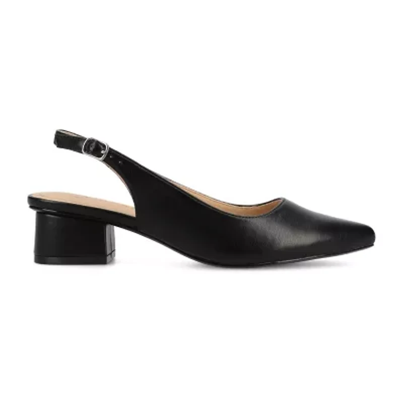 Journee Collection Sylvia Womens Pointed Block Heel Pumps