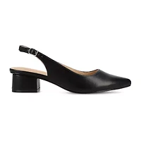 Journee Collection Sylvia Womens Pointed Block Heel Pumps