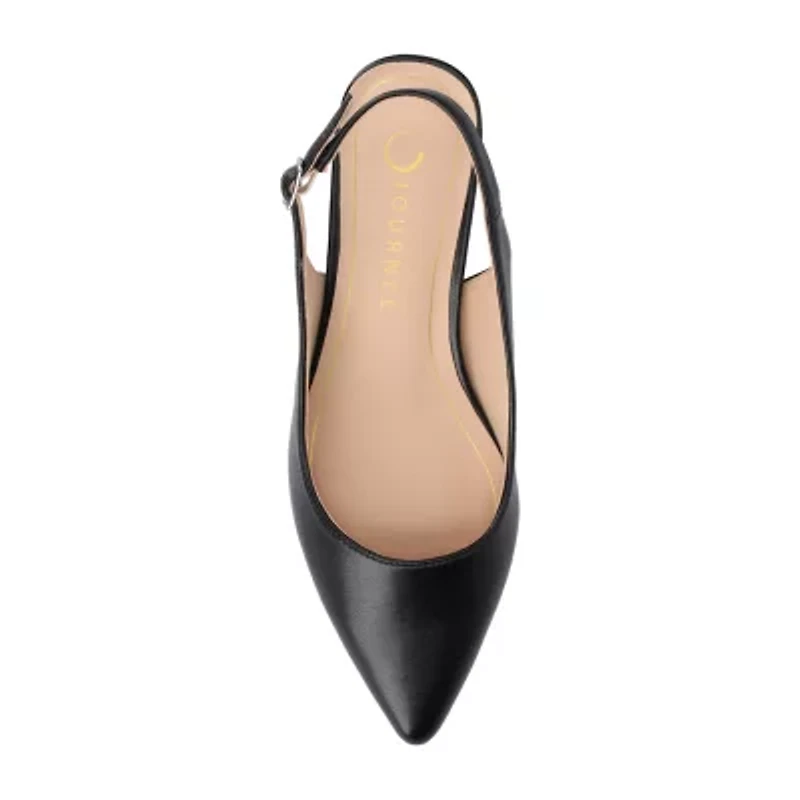 Journee Collection Sylvia Womens Pointed Block Heel Pumps