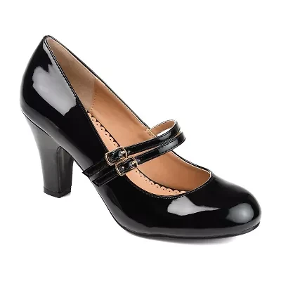 Journee Collection Windy Womens Round Block Heel Pumps