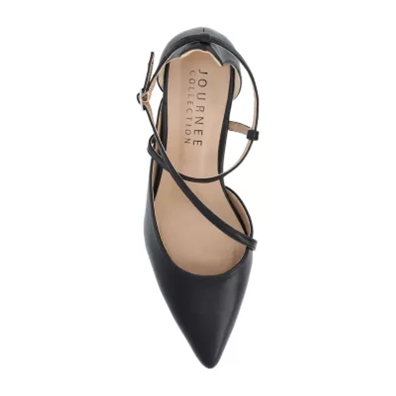 Journee Collection Galvinn Womens Pointed Flat Heel Pumps