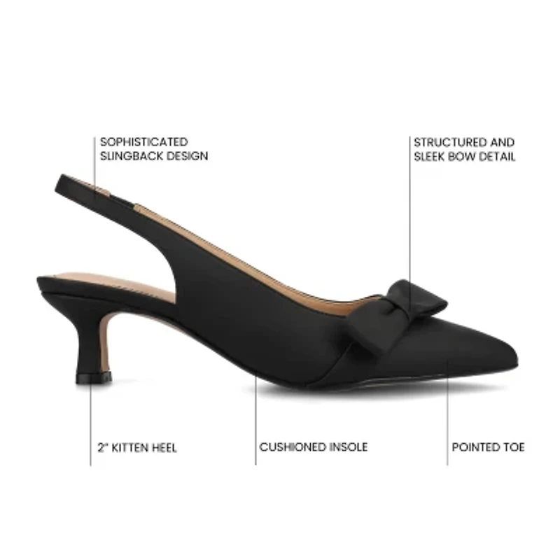 Journee Collection Paloma Womens Pointed Kitten Heel Pumps