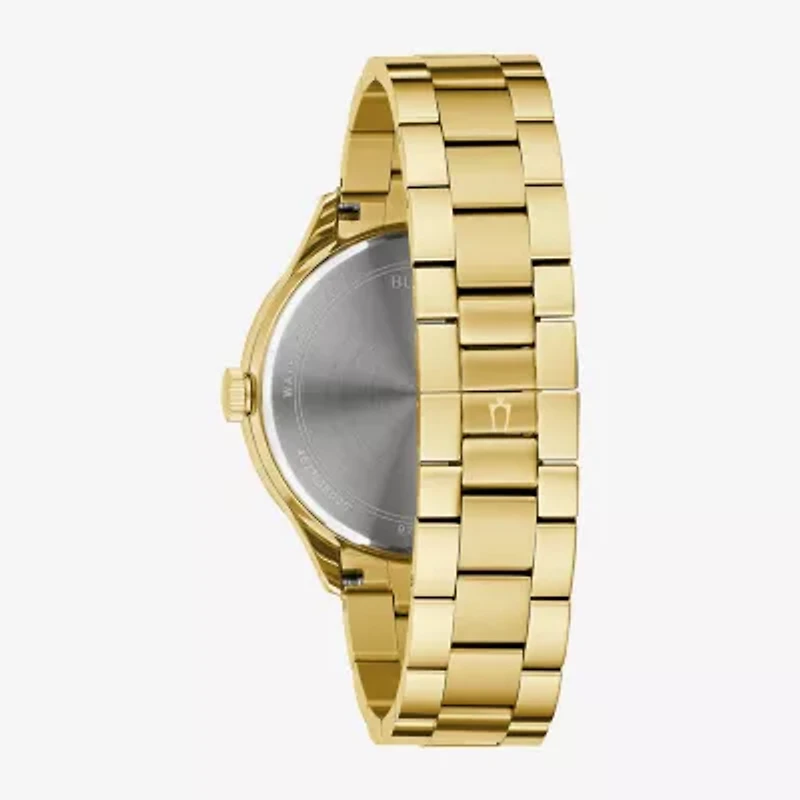 Bulova Mens Gold Tone Stainless Steel Bracelet Watch 97b227