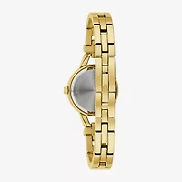 Bulova Crystal Womens Crystal Accent Gold Tone Stainless Steel Bracelet Watch 98l325