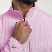 Antigua Spring 2025 Mens Mock Neck Long Sleeve Jacquard Quarter-Zip Pullover Sweater