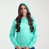 Antigua Spring 2025 Womens Mock Neck Long Sleeve Active Striped Quarter-Zip Pullover Sweater