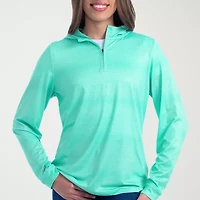 Antigua Spring 2025 Womens Mock Neck Long Sleeve Active Striped Quarter-Zip Pullover Sweater