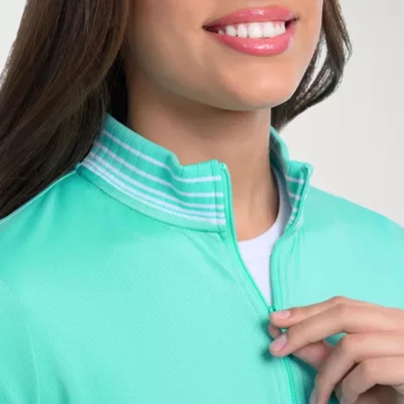 Antigua Spring 2025 Womens Mock Neck Long Sleeve Active Quarter-Zip Pullover Sweater