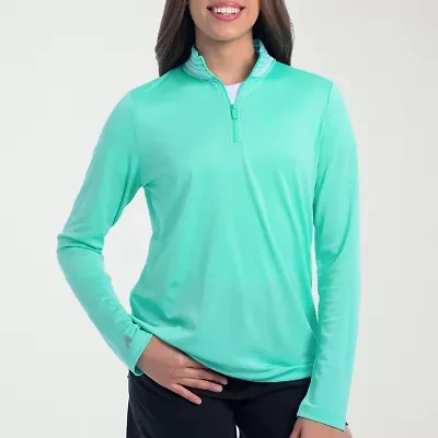 Antigua Spring 2025 Womens Mock Neck Long Sleeve Active Quarter-Zip Pullover Sweater