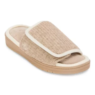 Isotoner Sweater Knit Adjustable Womens Slip-On Slippers