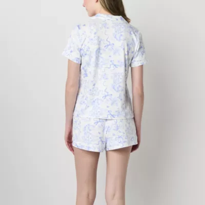 Arizona Body Womens Short Sleeve 2-pc. Juniors Pajama Sets