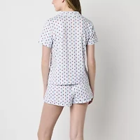 Arizona Body Womens Short Sleeve 2-pc. Juniors Pajama Sets