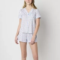 Arizona Body Womens Short Sleeve 2-pc. Juniors Pajama Sets