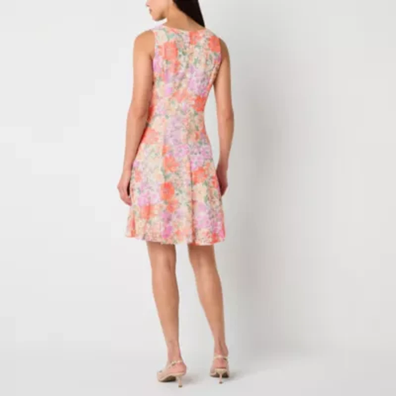 Perceptions Womens Floral Jacket Dress