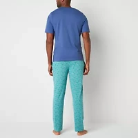 St. John's Bay Mens Crew Neck Short Sleeve 2-pc. Pajama Sets