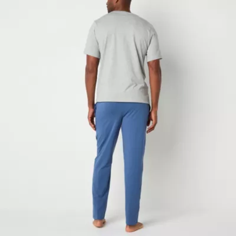 St. John's Bay Mens Crew Neck Short Sleeve 2-pc. Pajama Sets