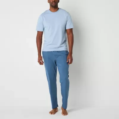 St. John's Bay Mens Crew Neck Short Sleeve 2-pc. Pajama Sets