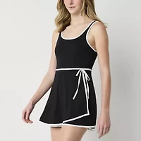 Arizona Built Shorts Womens Juniors Sleeveless Midi Active Tennis Dress