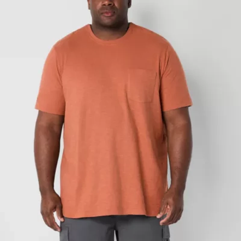 mutual weave Mens Easy-on + Easy-off Crew Neck Short Sleeve Big and Tall T-Shirt