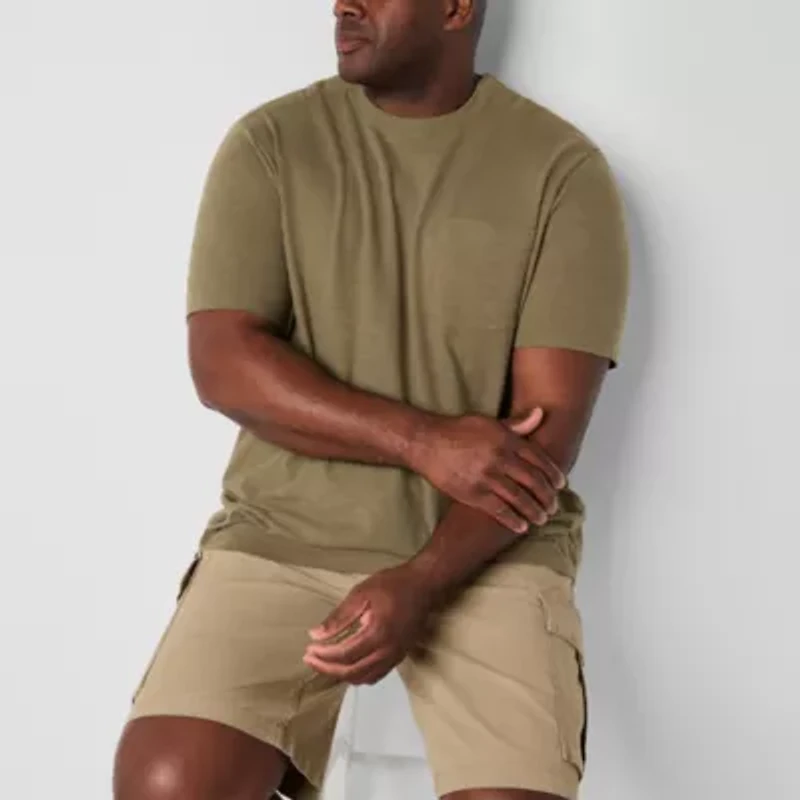 mutual weave Mens Easy-on + Easy-off Crew Neck Short Sleeve Big and Tall T-Shirt