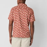 mutual weave Mens Short Sleeve Camp Shirt