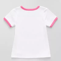 Thereabouts Rib Little & Big Kid Girls Crew Neck Short Sleeve Classic Fit Graphic T-Shirt