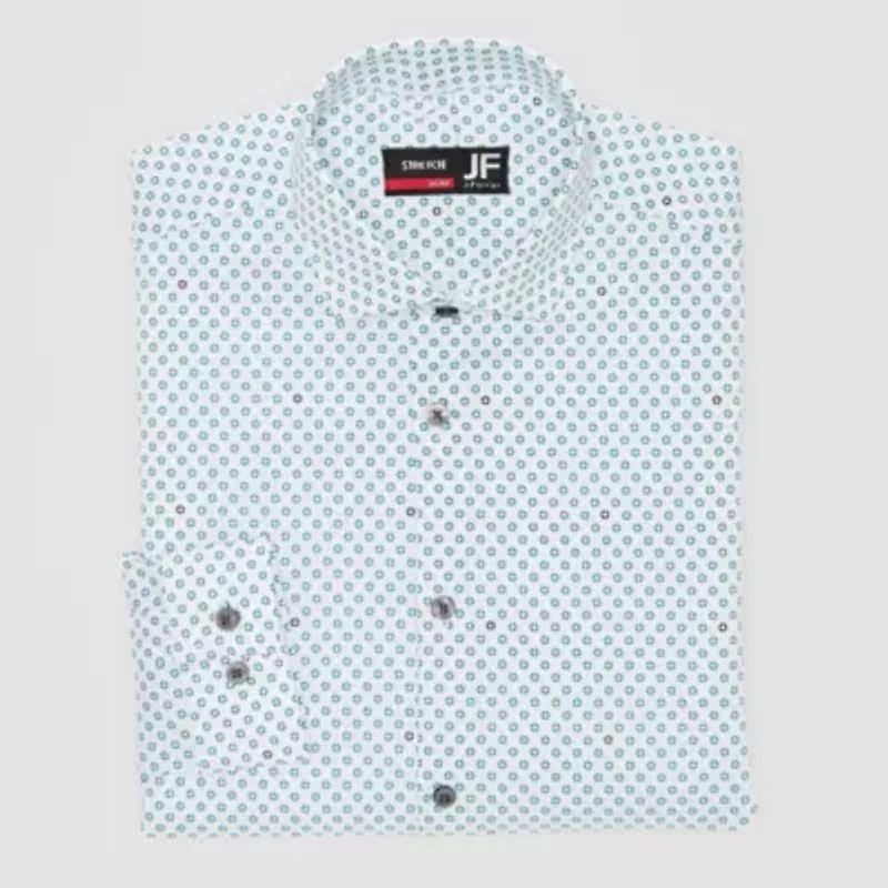 J. Ferrar Slim Ultra Comfort Mens Fit Stretch Fabric Wrinkle Free Long Sleeve Dress Shirt