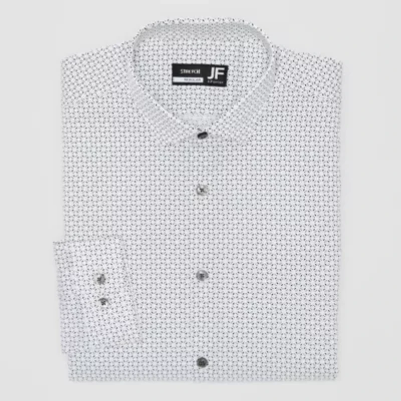 J. Ferrar Ultra Comfort Mens Regular Fit Stretch Fabric Wrinkle Free Long Sleeve Dress Shirt