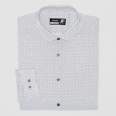 J. Ferrar Ultra Comfort Mens Regular Fit Stretch Fabric Wrinkle Free Long Sleeve Dress Shirt