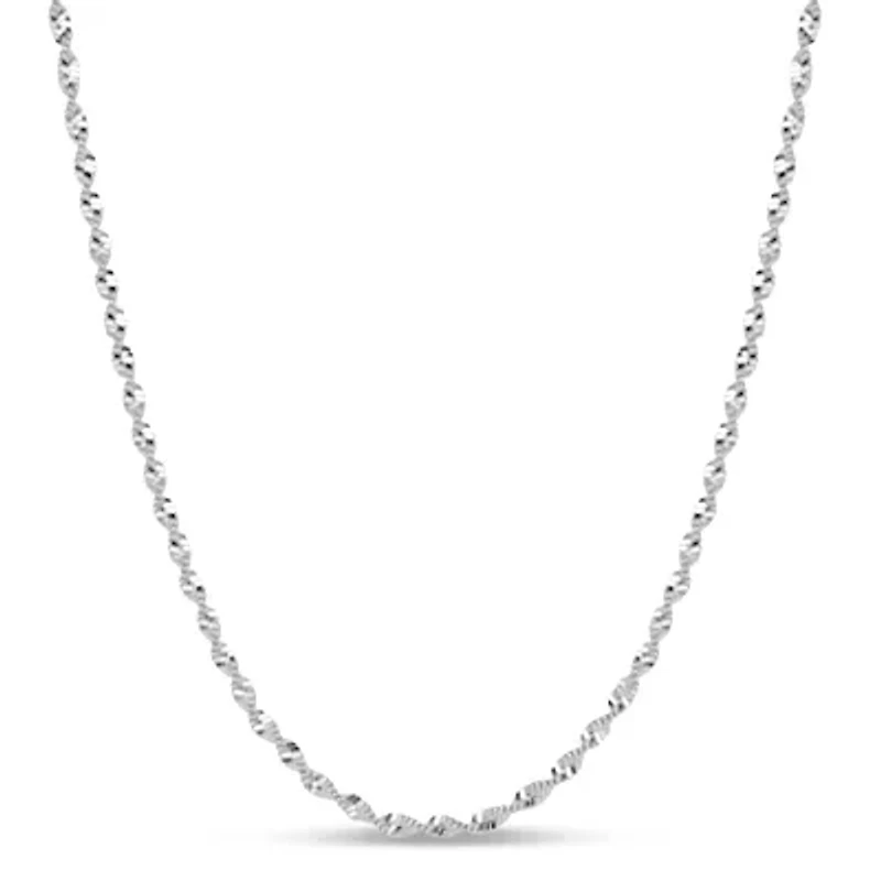 Made in Italy Sterling Silver 16 Inch Twisted Herringbone Solid Chain Necklace