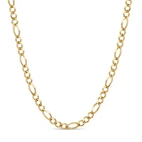 Made in Italy Unisex Adult 18K Gold Over Silver 24 Inch Figaro Chain Necklace