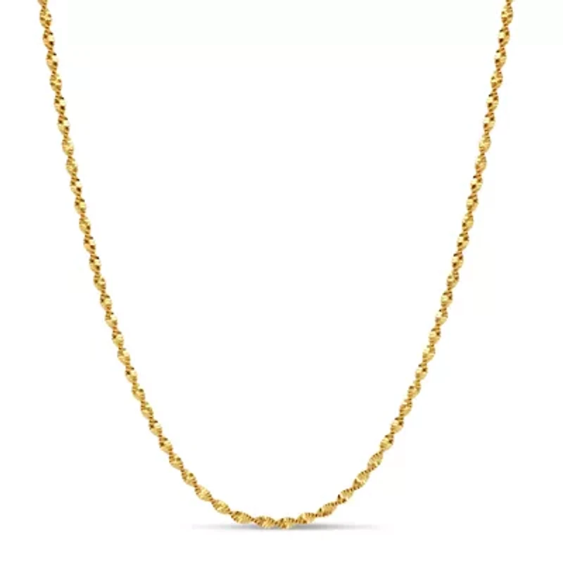 Made in Italy Womens 18K Gold Over Silver 16 Inch Chain Necklace