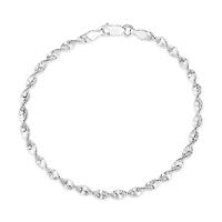 Made in Italy Womens Sterling Silver 7 Inch Solid Herringbone Chain Bracelet