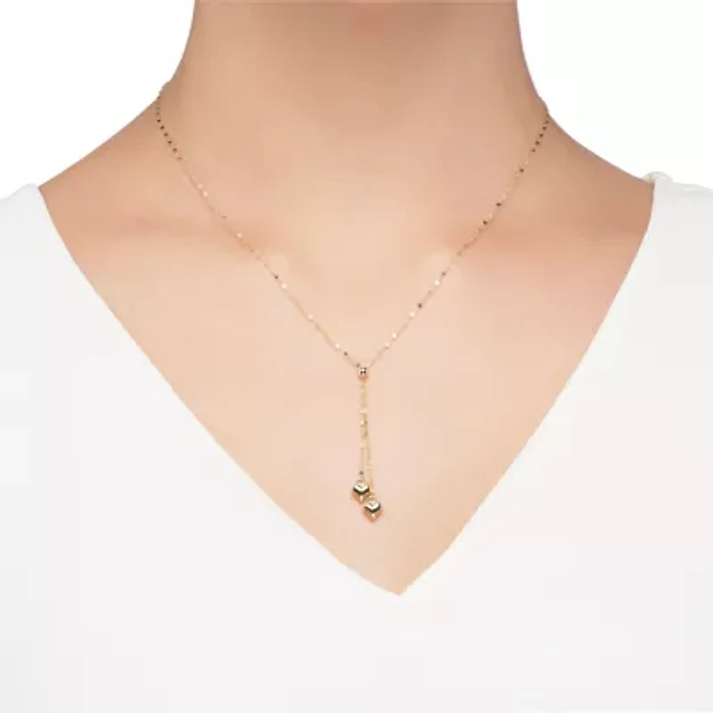 Gold Addiction Lariat Style Womens 14K Gold 18 Inch Y Necklace