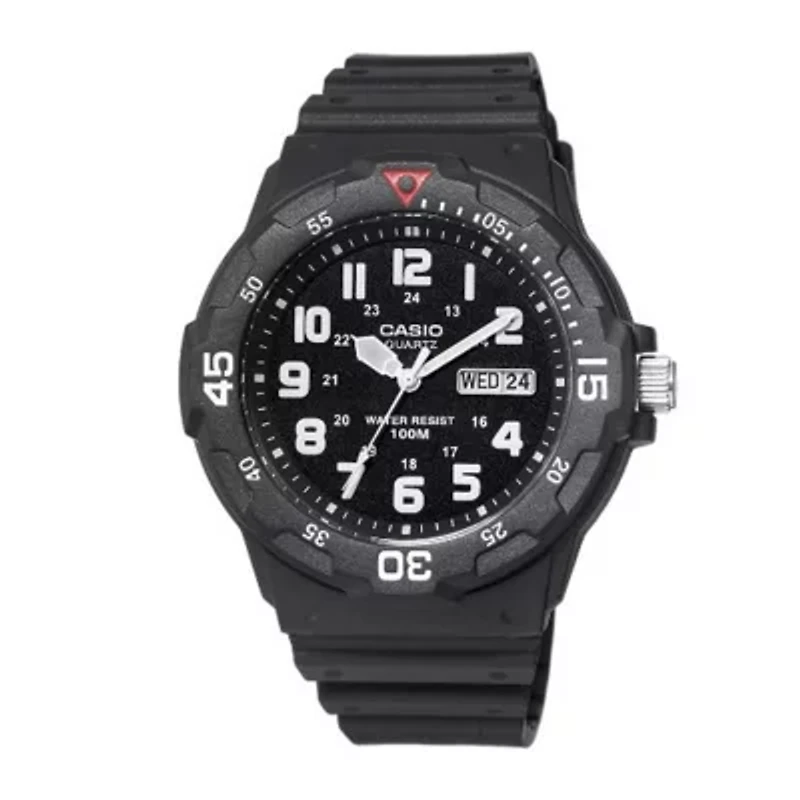 Casio® Mens Black Resin Strap Diver Sport Watch MRW200H-1BV