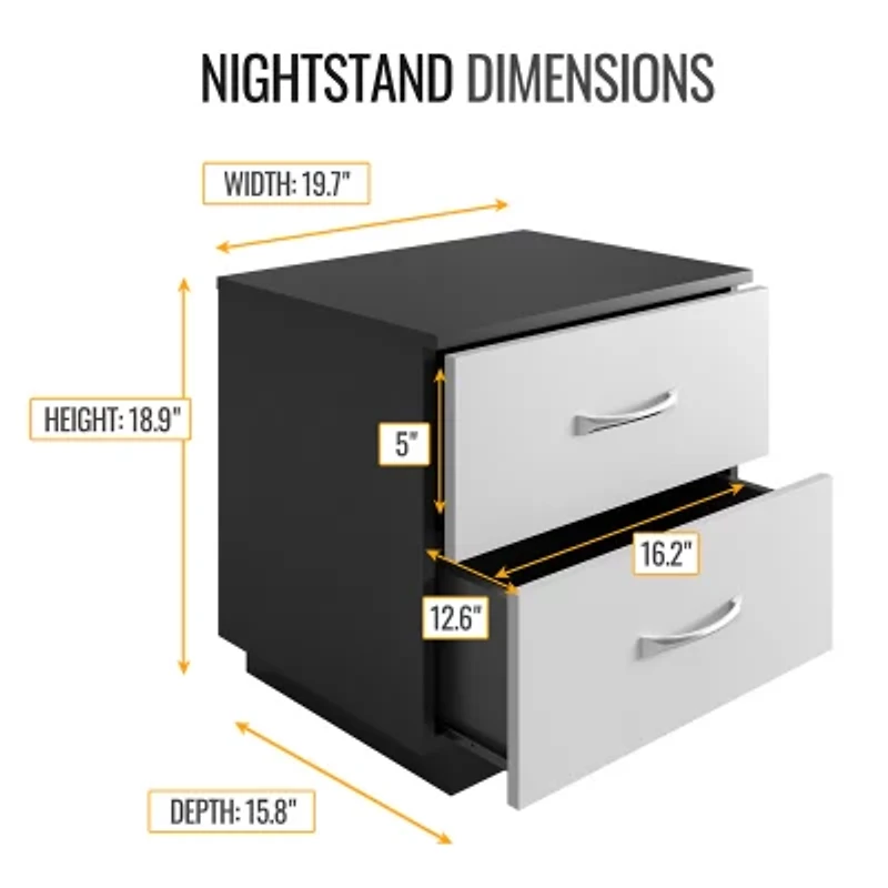 Hamilton Bedroom Collection 2-Drawer Nightstand