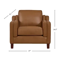 Bella Track-Arm Leather Chair