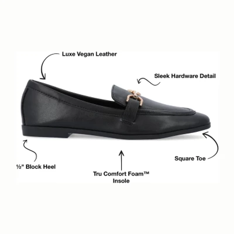 Journee Collection Mizza Womens Square Closed Toe Loafers
