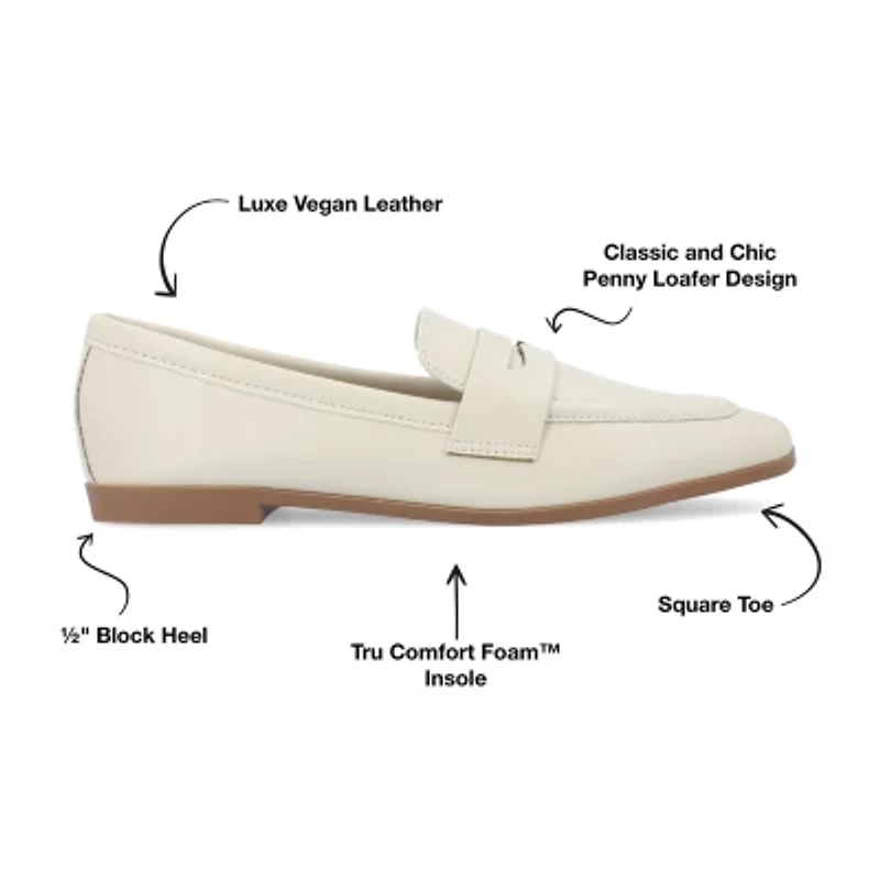 Journee Collection Myeesha Womens Square Closed Toe Loafers