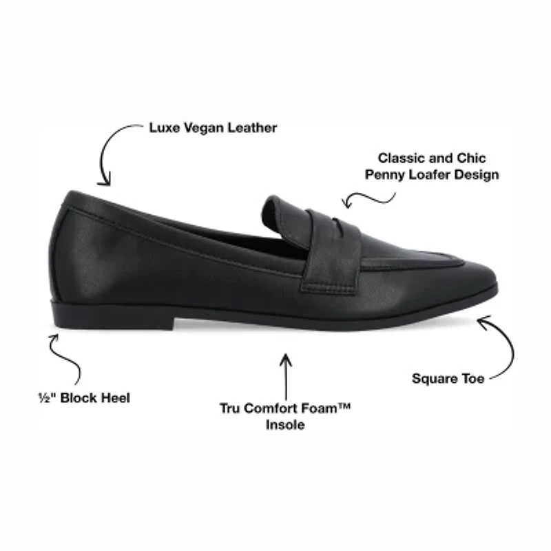 Journee Collection Myeesha Womens Square Closed Toe Loafers