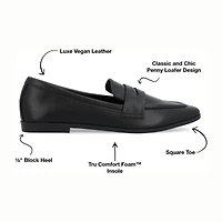 Journee Collection Myeesha Womens Square Closed Toe Loafers