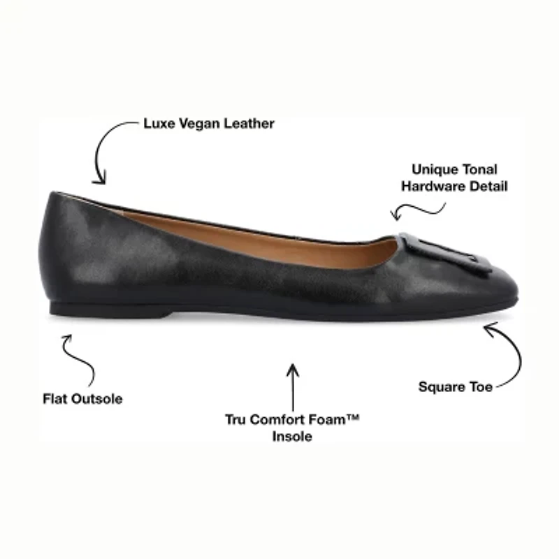 Journee Collection Zimia Womens Square Closed Toe Ballet Flats