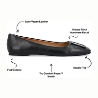Journee Collection Zimia Womens Square Closed Toe Ballet Flats