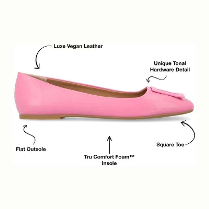Journee Collection Zimia Womens Square Closed Toe Ballet Flats