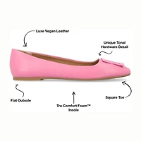 Journee Collection Zimia Womens Square Closed Toe Ballet Flats